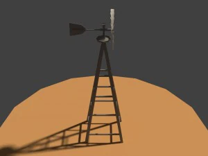 low poly wind mill 3D Model