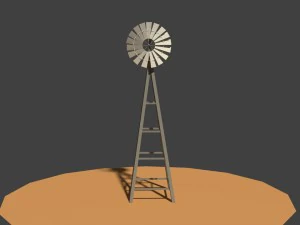 low poly wind mill 3D Model