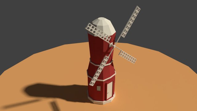 low poly farm wind mill 2 Modelo 3D .c4d .max .obj .3ds .fbx .stl .blend 