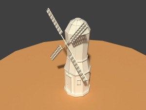 low poly farm wind mill 2 Modelo 3D