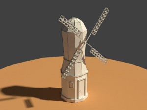 low poly farm wind mill 2 Modelo 3D