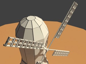 low poly farm wind mill 2 Modelo 3D