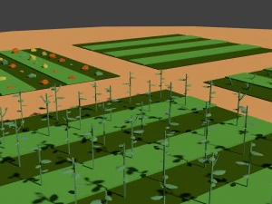 low poly farm fields 3D Model