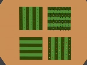 low poly farm fields 3D Model