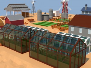 low poly farm complex Model 3D