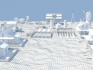 low poly farm complex Model 3D