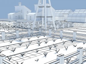 low poly farm complex Model 3D
