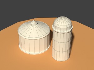 low poly farm silos 3D मॉडल