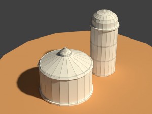 low poly farm silos 3D मॉडल