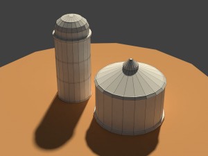 low poly farm silos 3D मॉडल