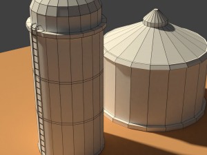 low poly farm silos 3D मॉडल