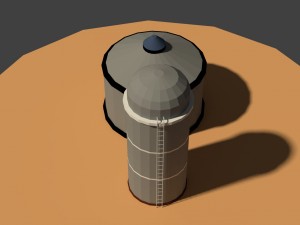 low poly farm silos 3D मॉडल