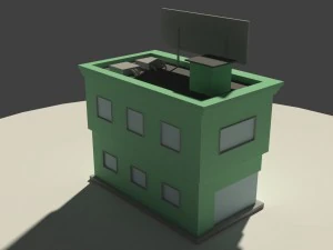 low poly music store 3D Model