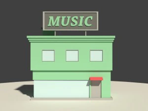 low poly music store 3D Model