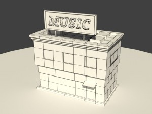 low poly music store 3D मॉडल