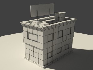 low poly music store 3D मॉडल