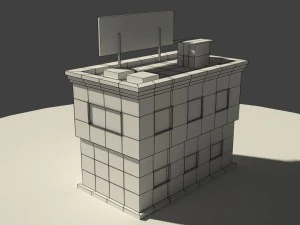 low poly music store 3D Model