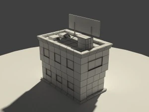 low poly music store 3D Model