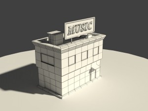 low poly music store 3D मॉडल