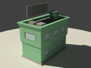 low poly music store 3D Model
