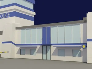 low poly police station 3D Model