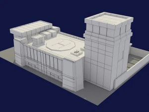 low poly police station 3D Model
