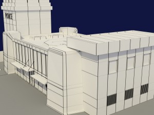 low poly police station 3D 모델