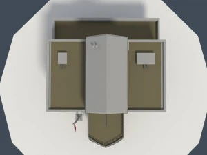 low poly consulate building 3D Model