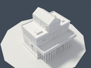 low poly consulate building Model 3D