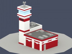 low poly fire department 3D Model