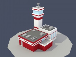 low poly fire department Modèle 3D