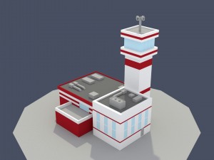 low poly fire department Modèle 3D