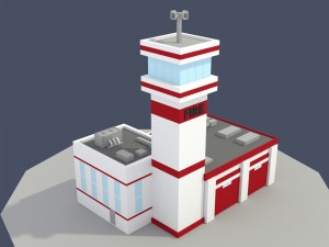 low poly fire department Modèle 3D