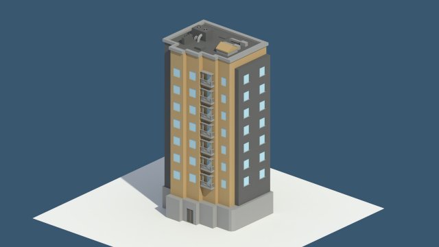 low poly aparment 1 3D 模型 .c4d .max .obj .3ds .fbx .stl .blend 