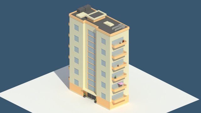 low poly aparment 2 3D Model .c4d .max .obj .3ds .fbx .stl .blend 