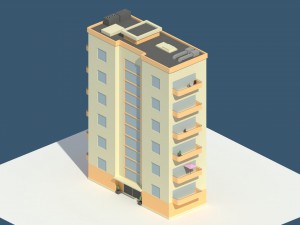 low poly aparment 2 3D 모델