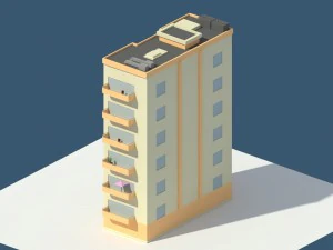 apartamento baixo poli 2 Modelo 3D