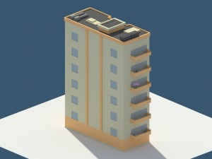 low poly aparment 2 3D Model