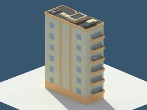 apartamento baixo poli 2 Modelo 3D