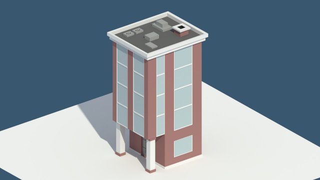 low poly apartment 3 3D 모델 .c4d .max .obj .3ds .fbx .stl .blend 