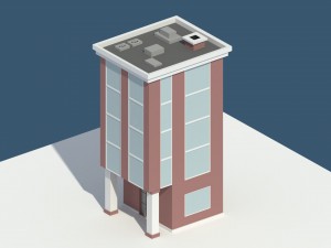 low poly apartment 3 3D मॉडल