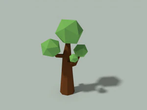 pohon poli rendah Model 3D