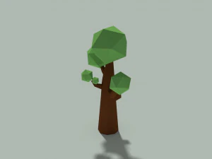 albero poli basso Modello 3D