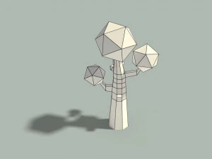 albero poli basso Modello 3D