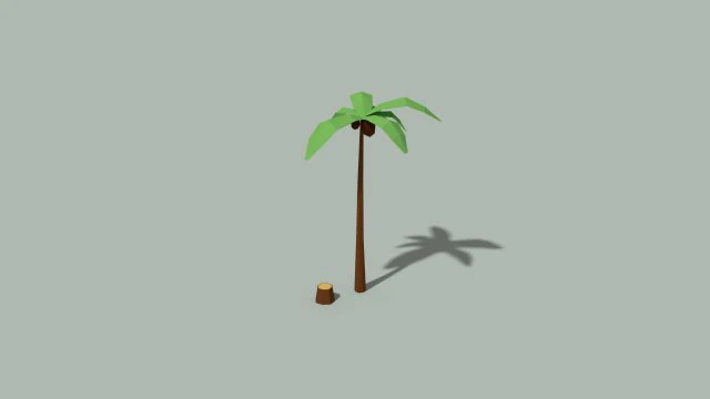 low poly palm tree and trunk 3D Model .c4d .max .obj .3ds .fbx .stl .blend 