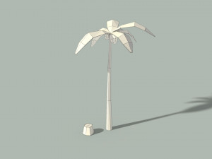 low poly palm tree and trunk 3D मॉडल