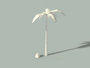 low poly palm tree and trunk 3D Model