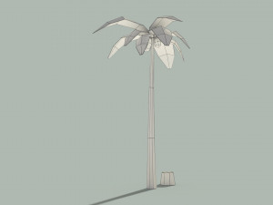 low poly palm tree and trunk 3D मॉडल