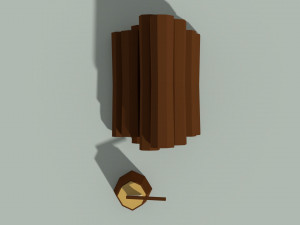 low poly wooden logs and axe 3D मॉडल