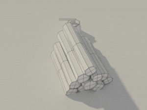 low poly wooden logs and axe 3D मॉडल
